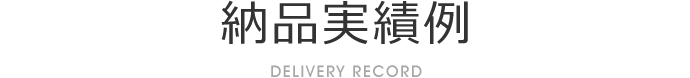 納品実績例 DELIVERY RECORD